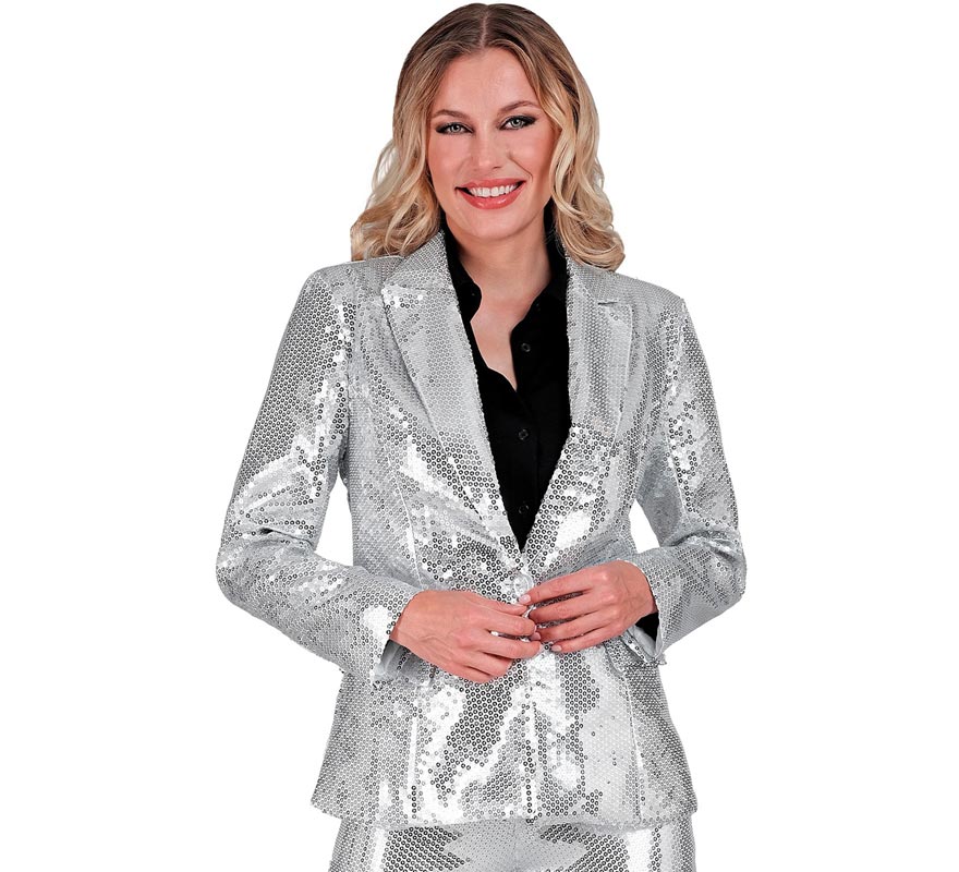 Translation missing: en.Chaqueta de Fiesta plateada con lentejuelas para mujer