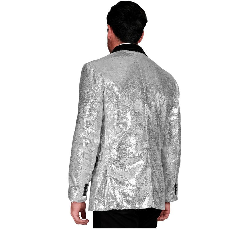 Translation missing: en.Chaqueta de Fiesta plateado y negro para hombre