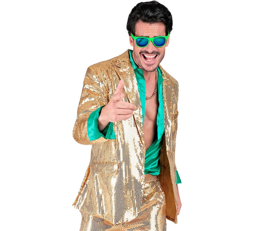 Chaqueta de Moda Disco dorada para hombre