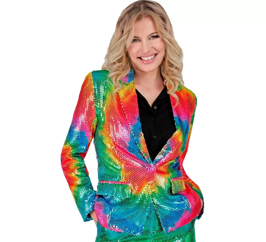 Disfraz o Chaqueta de Moda multicolor neón para mujer