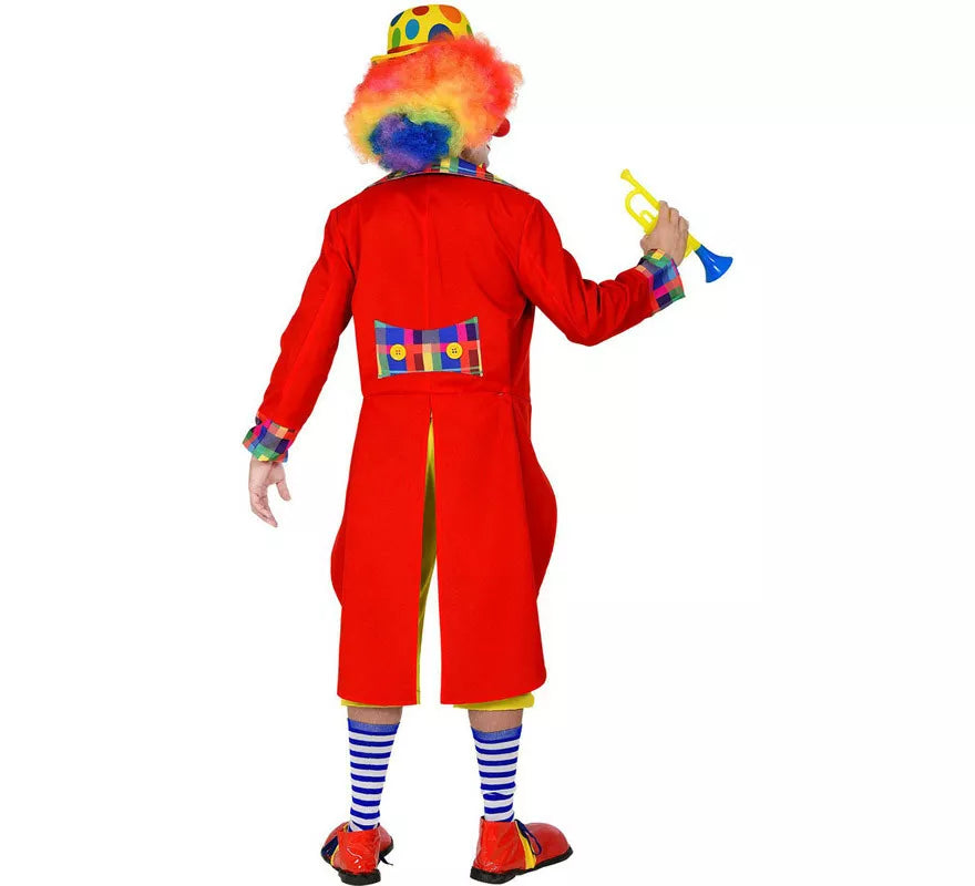 Disfraz o Chaqueta de Payaso Rojo y Amarillo para hombre