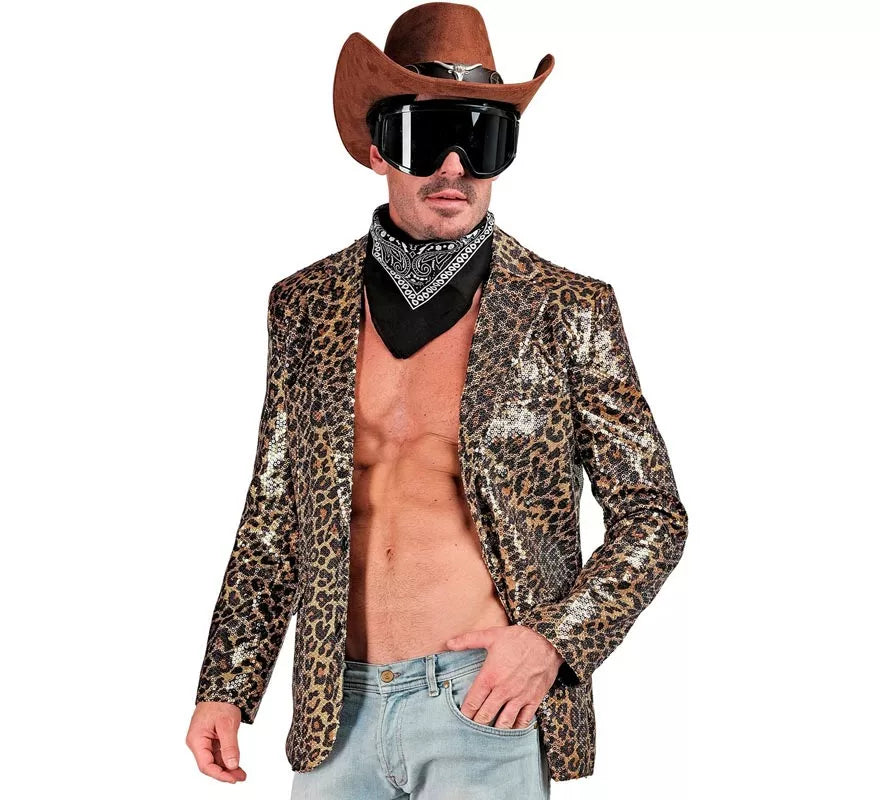 Disfraz o Chaqueta Fiesta animal print leopardo clásico para hombre
