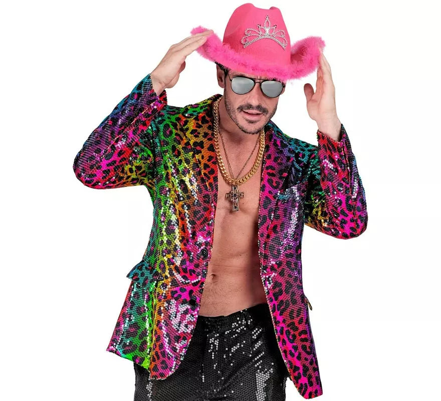 Disfraz o Chaqueta Fiesta animal print leopardo multicolor para hombre