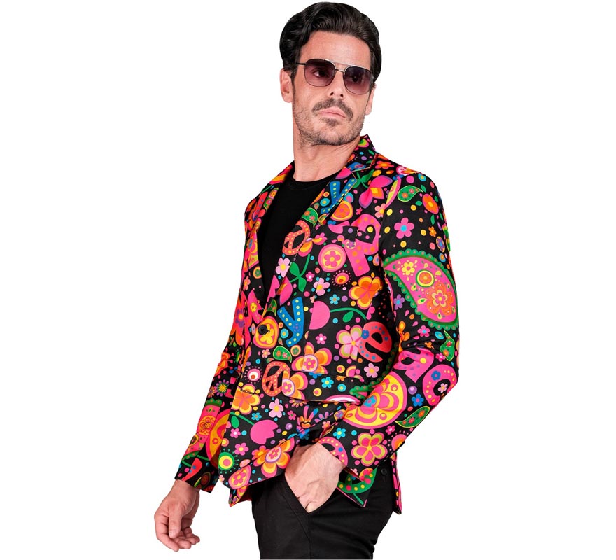 Chaqueta Fiesta Peace Hippie multicolor para hombre