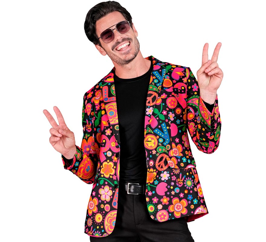 Translation missing: en.Chaqueta Fiesta Peace Hippie multicolor para hombre