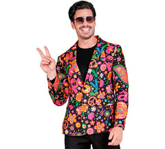 Multicolour Fiesta Peace Hippie jacket for men