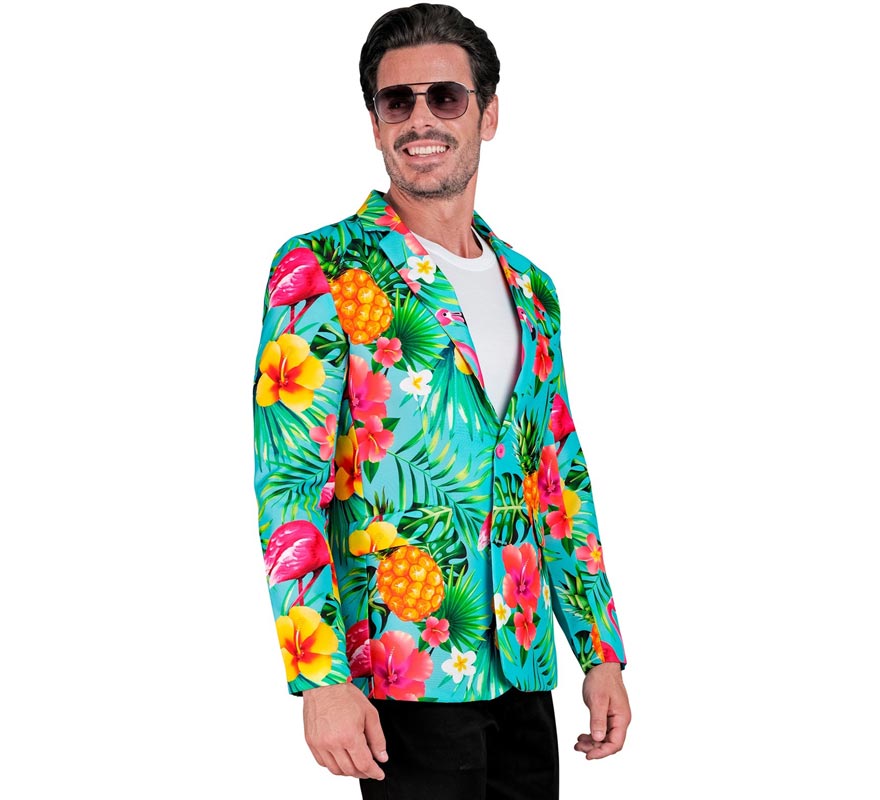 Translation missing: en.Chaqueta Fiesta Tropical turquesa para hombre