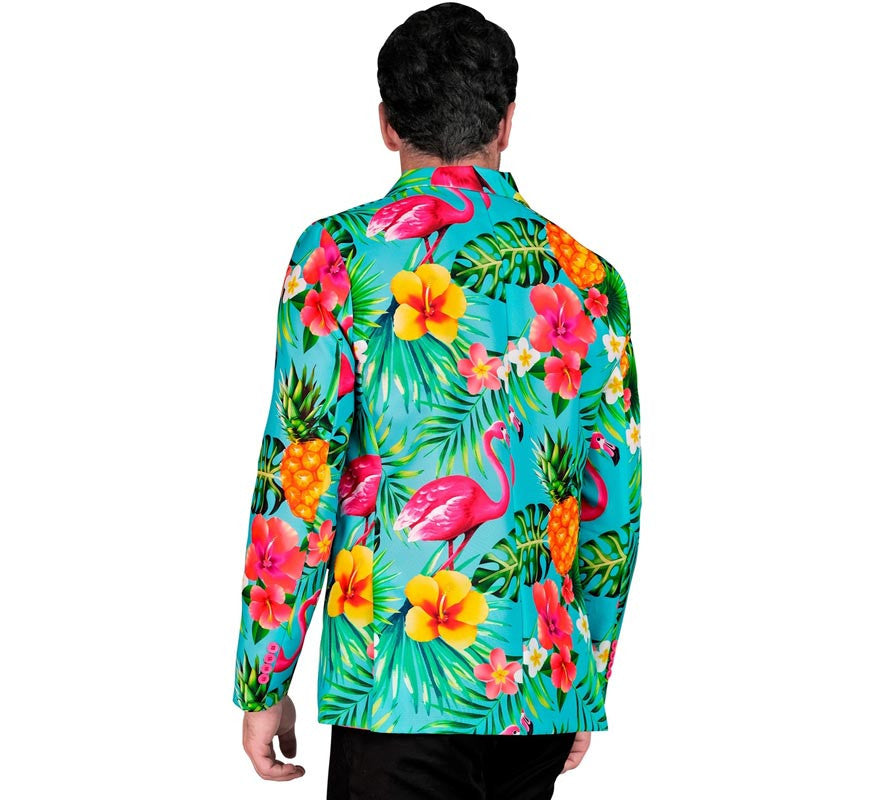 Chaqueta Fiesta Tropical turquesa para hombre