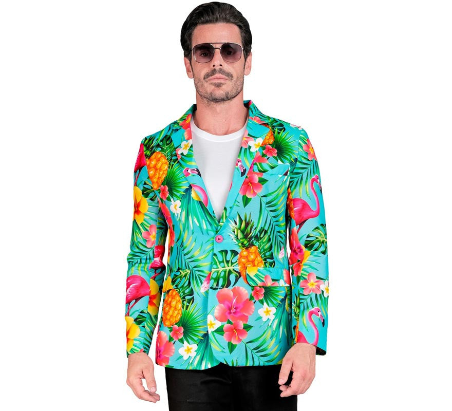 Translation missing: en.Chaqueta Fiesta Tropical turquesa para hombre
