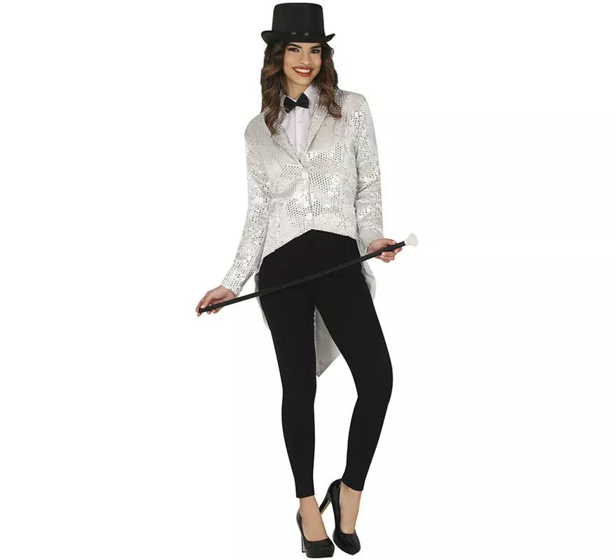 Translation missing: en.Disfraz o Frac con lentejuelas plateado para mujer