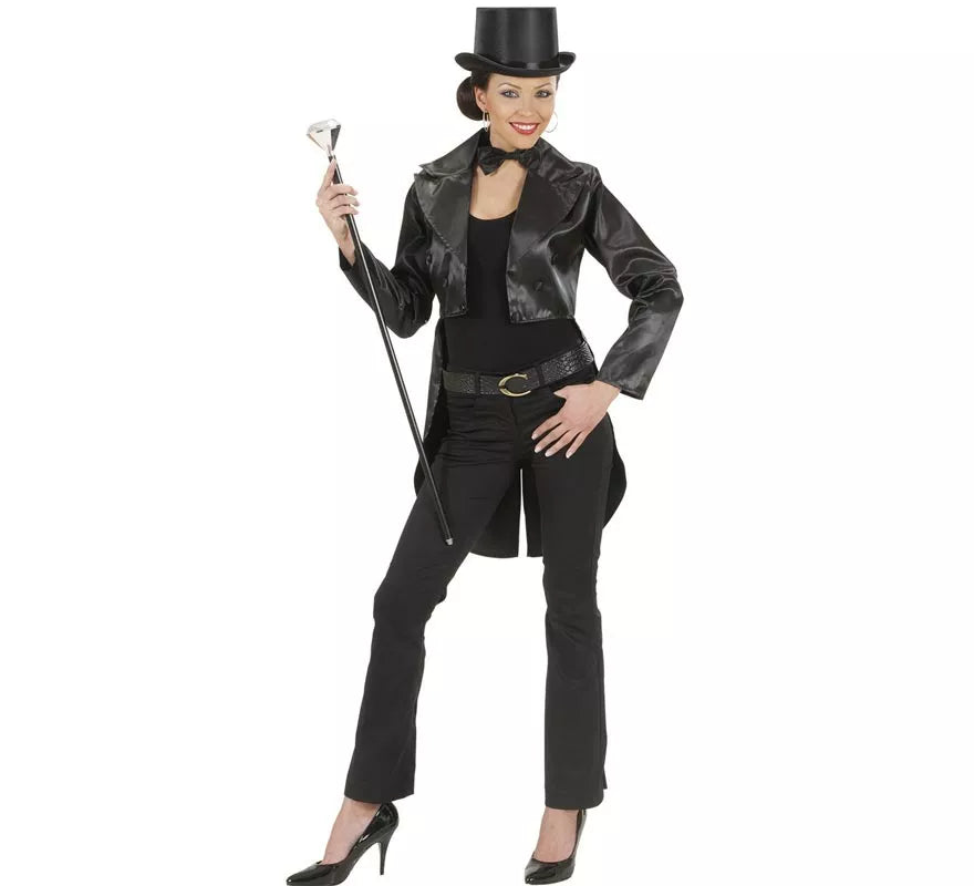 Disfraz o Frac Showtime con cola negro para mujer