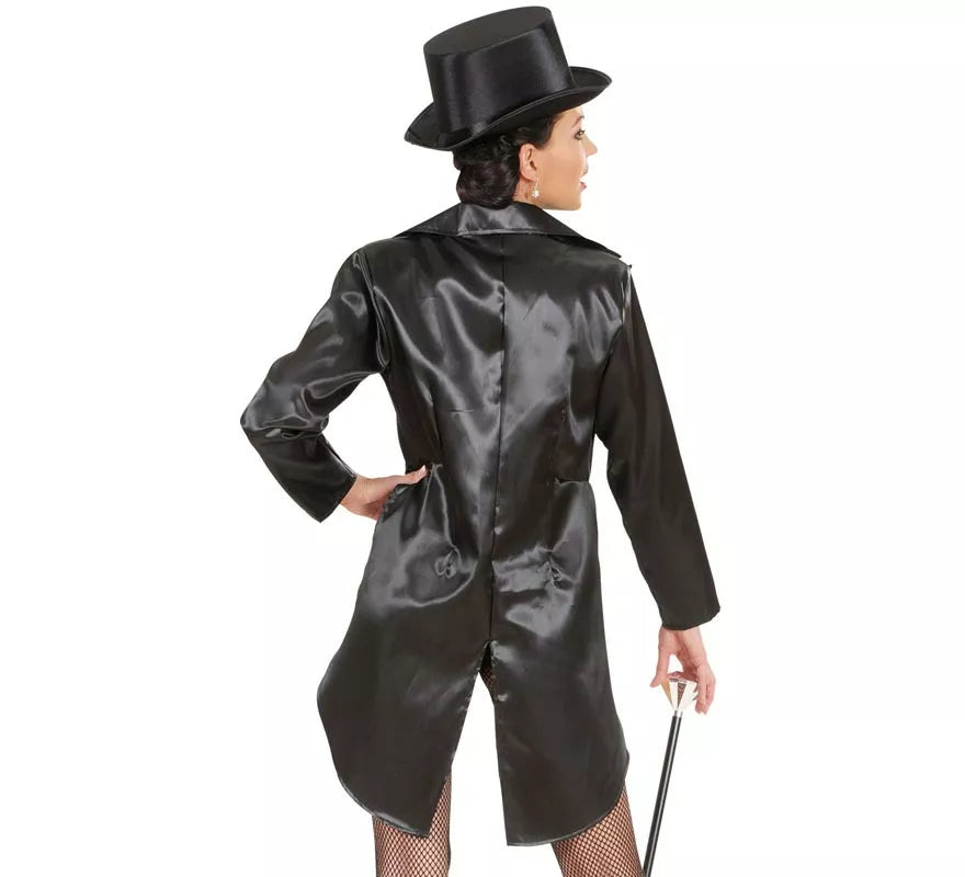 Disfraz o Frac Showtime con cola negro para mujer