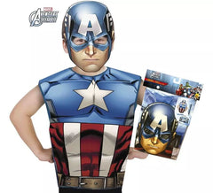 Captain America Costume or Kit for children: Mask and T-shirt
