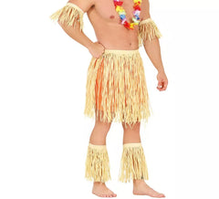 Hawaiian or Polynesian Costume or Kit: Bracelet, Skirt and Shin Guards