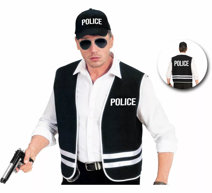 Disfraz o Kit de Policía para adultos: Chaleco y Gorra
