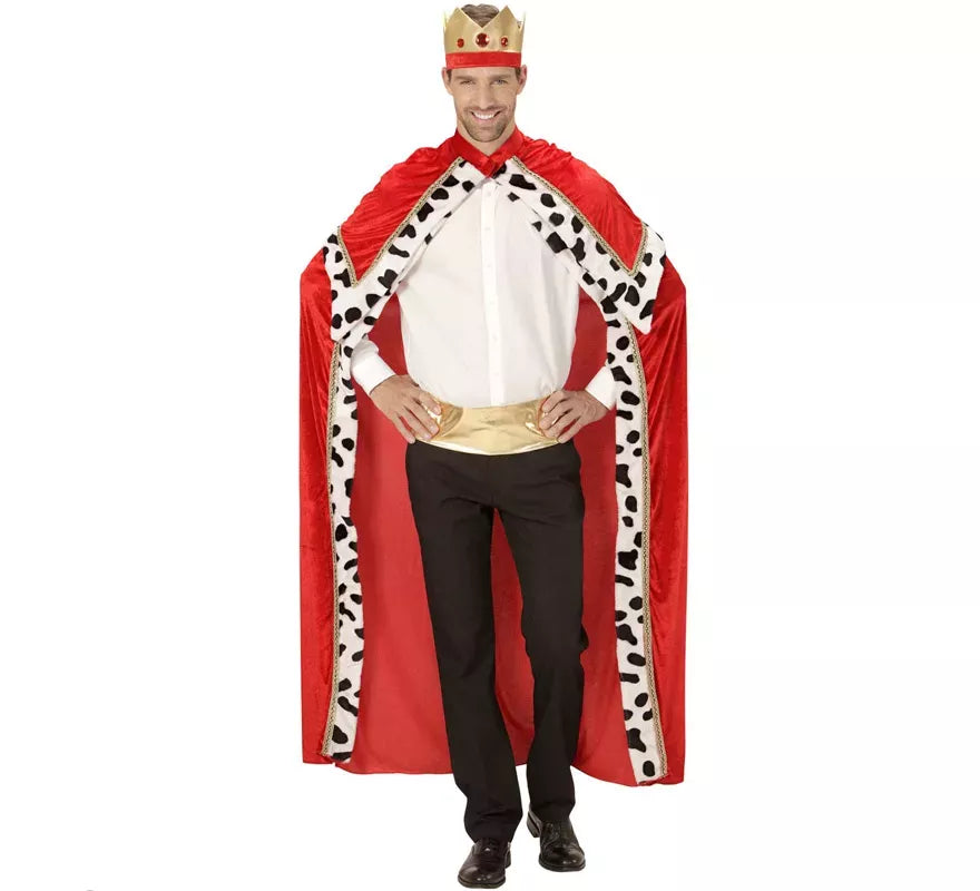 Disfraz o Kit de Rey Mago Gaspar o Medieval para hombre: Capa y Corona