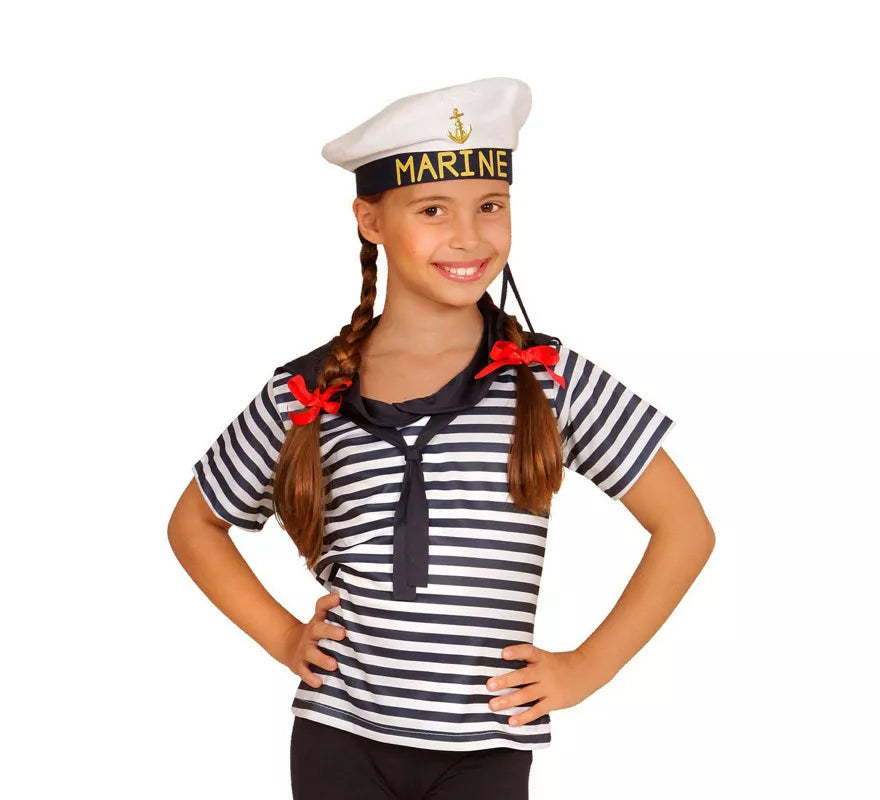 Disfraz o Kit Marinero Clásico a Rayas Infantil: Camiseta y Gorra