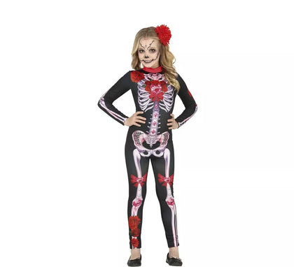 Disfraz o Mono Catrina Floreado para niña