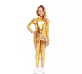 Disfraz o Mono Metálico dorado para niña