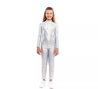 Disfraz o Mono Metálico holográfico para niña