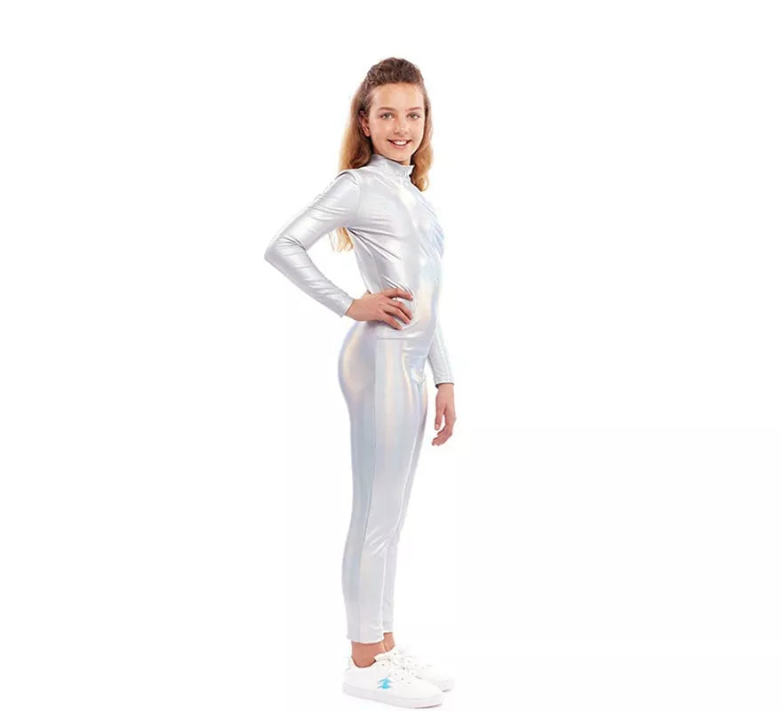 Disfraz o Mono Metálico holográfico para niña