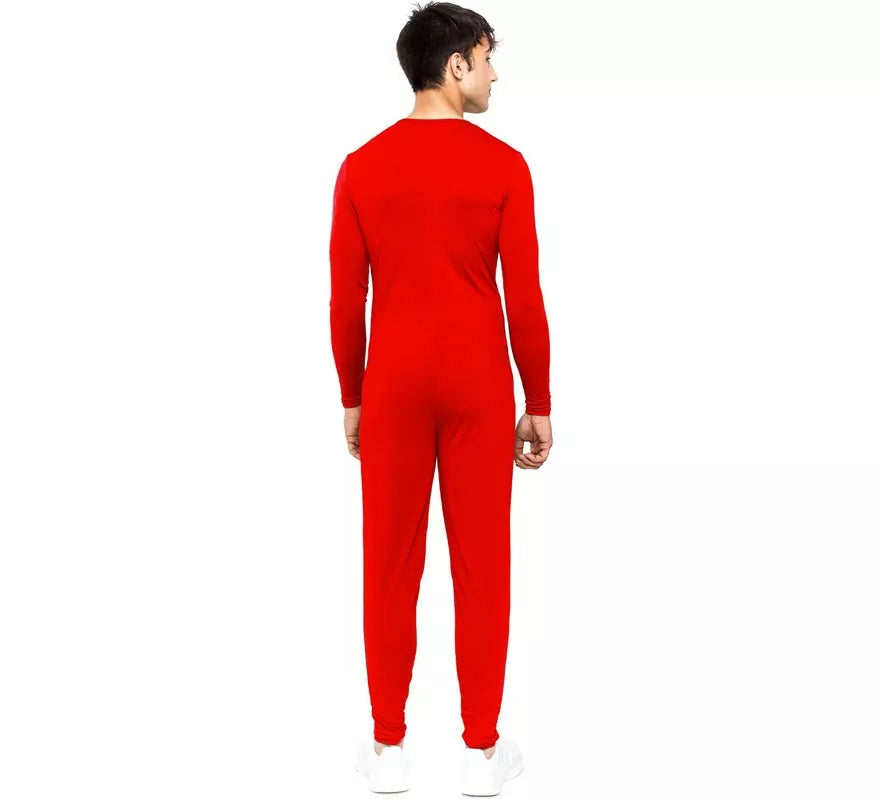 Translation missing: en.Disfraz o Mono rojo cierre frontal para adulto