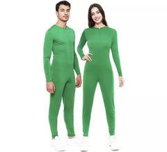 Green costume or jumpsuit with front closure for adults