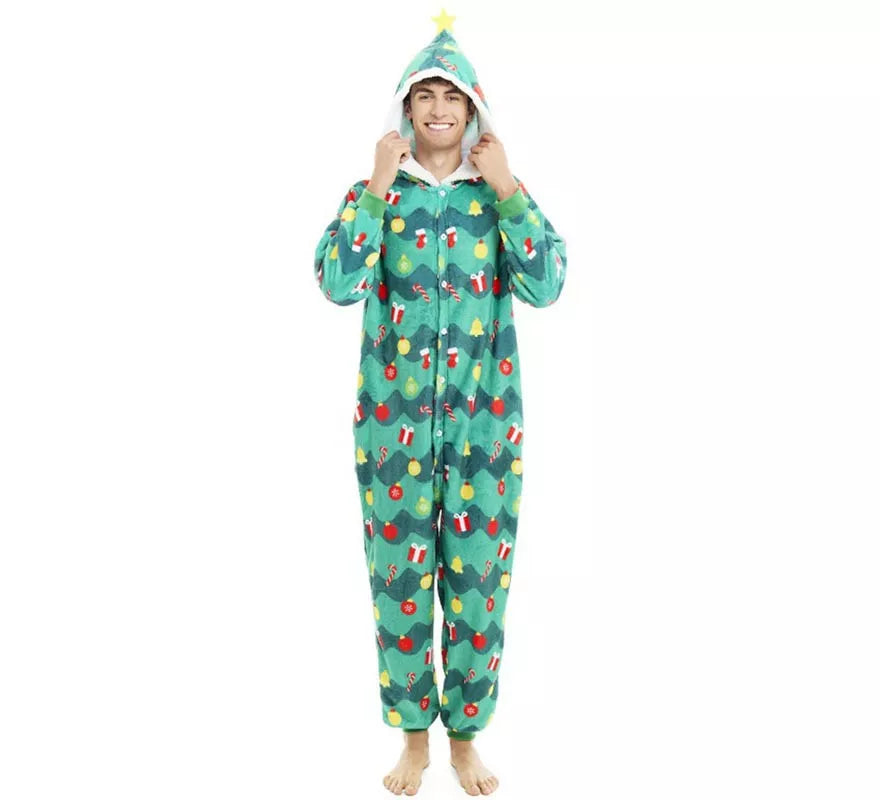 Translation missing: en.Disfraz o Pijama Árbol de Navidad con capucha para adulto