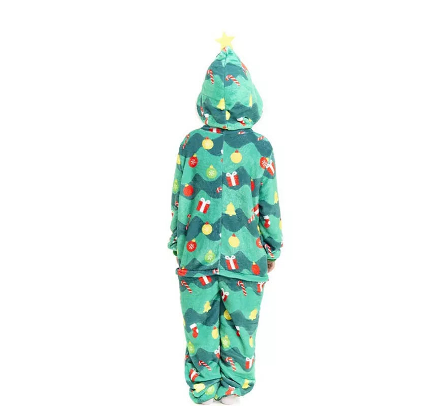 Disfraz o Pijama Árbol de Navidad con capucha para niños