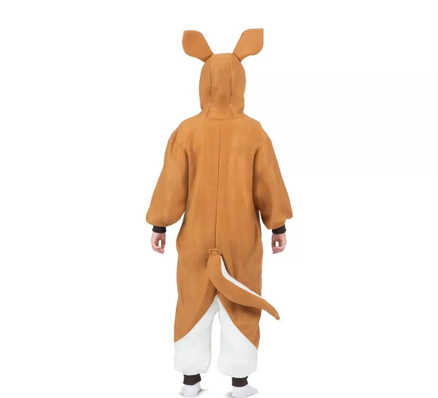 Disfraz o Pijama de Canguro con capucha y peluche para niños