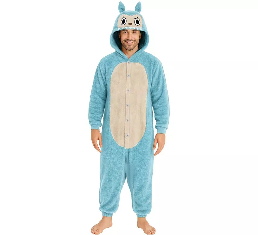 Disfraz o Pijama de Monstruo Lulú azul para hombre