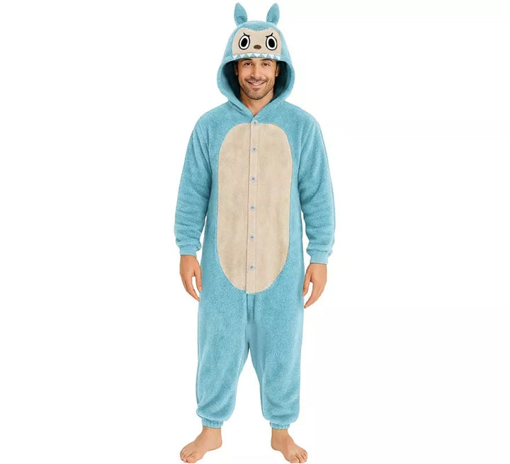 Disfraz o Pijama de Monstruo Lulú azul para hombre