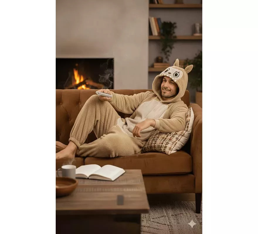 Translation missing: en.Disfraz o Pijama de Monstruo Lulú beige para hombre