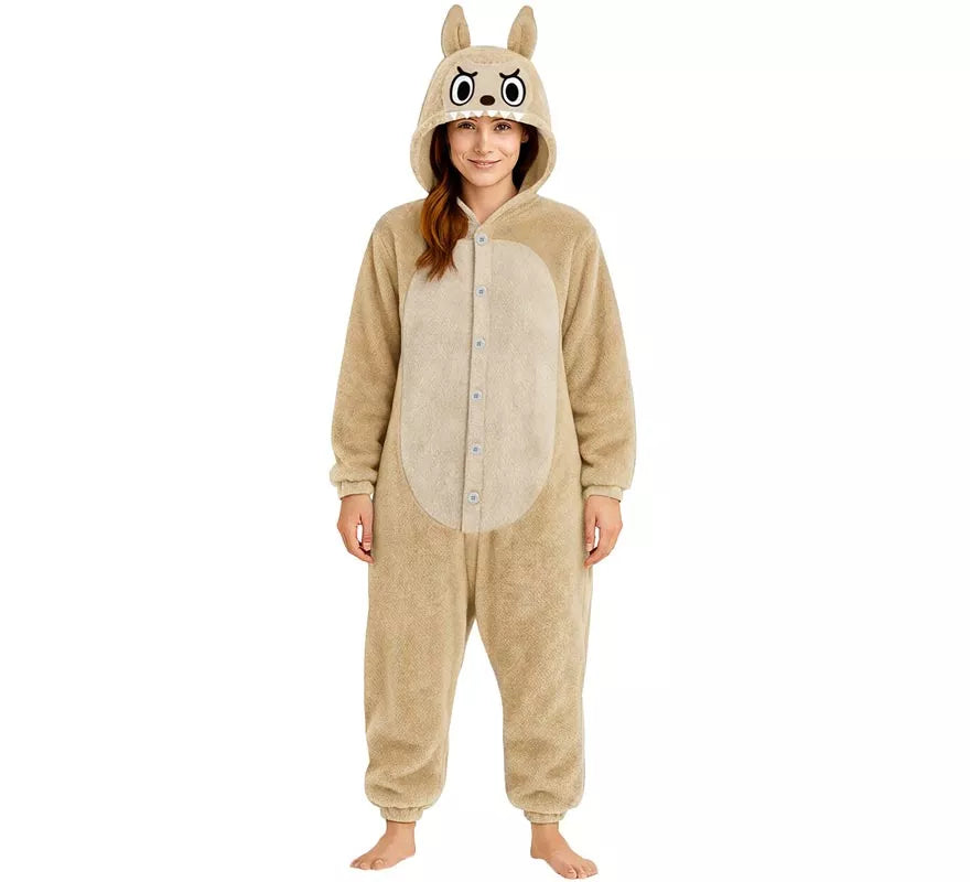 Disfraz o Pijama de Monstruo Lulú beige para mujer