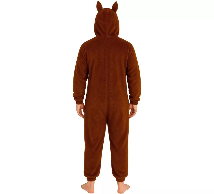 Disfraz o Pijama de Monstruo Lulú marrón para hombre