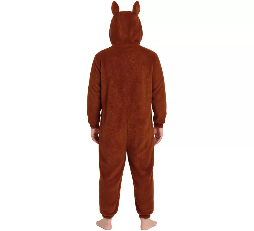 Disfraz o Pijama de Monstruo Lulú marrón para mujer
