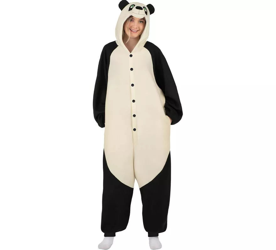 Disfraz o Pijama de Oso Panda con capucha para adulto