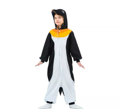 Disfraz o Pijama de Pingüino con capucha para niños