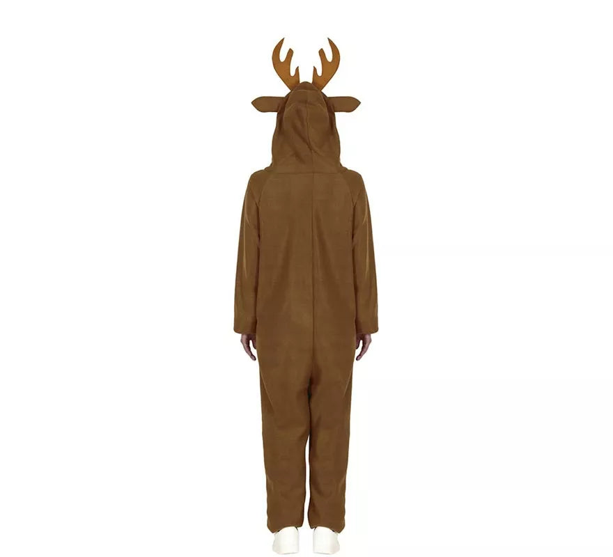 Disfraz o Pijama de Reno con capucha y cuernos para niños
