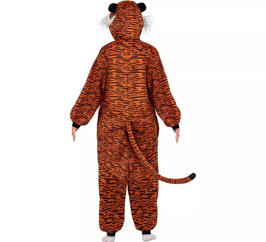 Translation missing: en.Disfraz o Pijama de Tigre oscuro con capucha para adulto