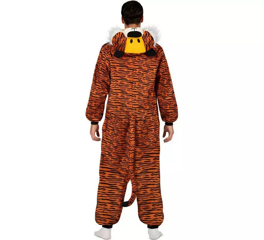 Translation missing: en.Disfraz o Pijama de Tigre oscuro con capucha para adulto