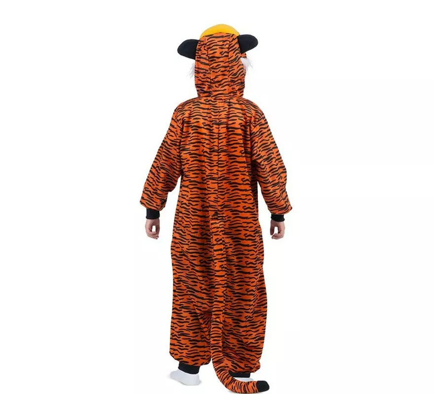 Disfraz o Pijama de Tigre oscuro con capucha para niños