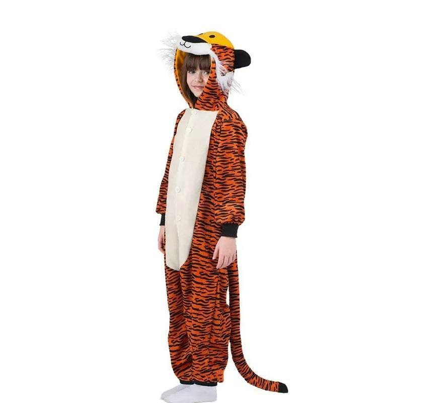 Translation missing: en.Disfraz o Pijama de Tigre oscuro con capucha para niños