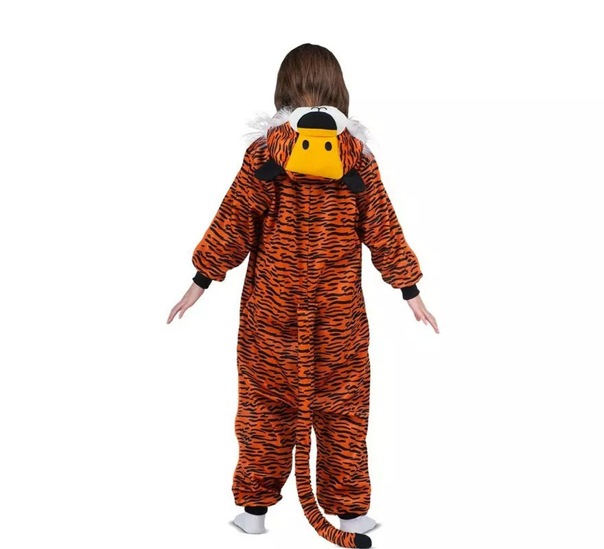Disfraz o Pijama de Tigre oscuro con capucha para niños