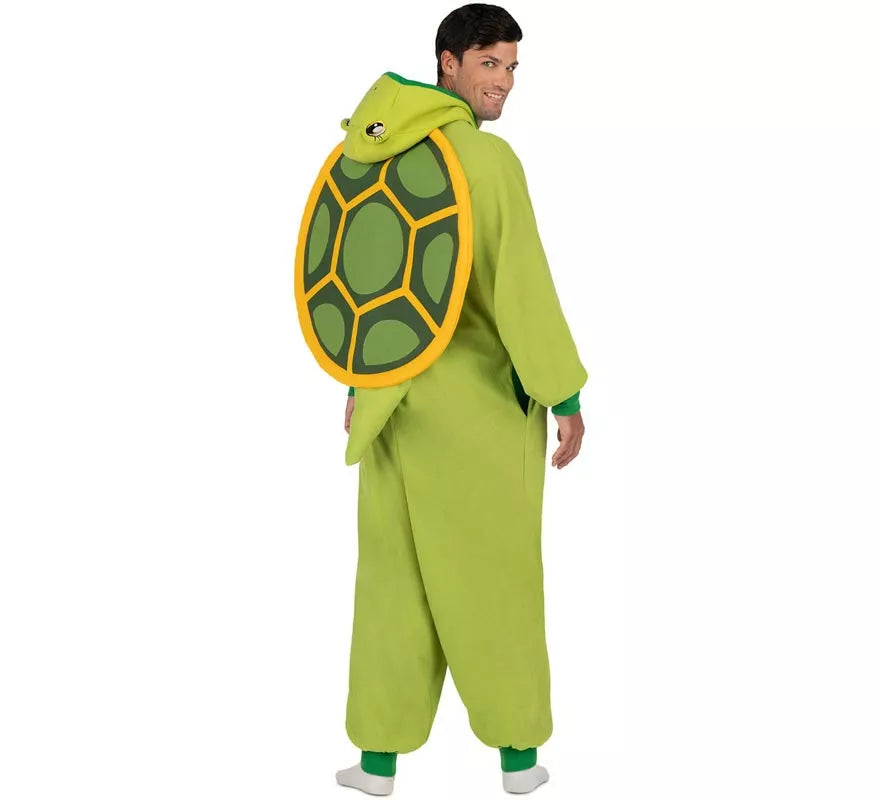 Disfraz o Pijama de Tortuga con capucha y cola para adulto
