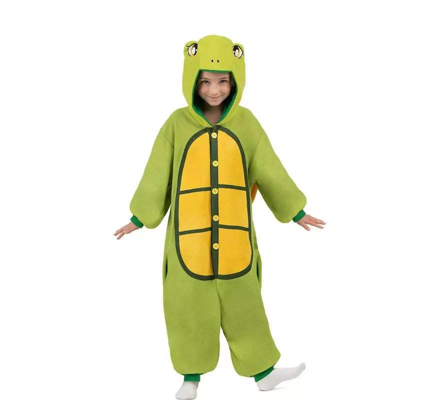 Translation missing: en.Disfraz o Pijama de Tortuga con capucha y cola para niños
