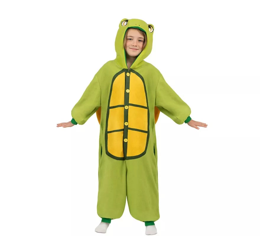 Translation missing: en.Disfraz o Pijama de Tortuga con capucha y cola para niños