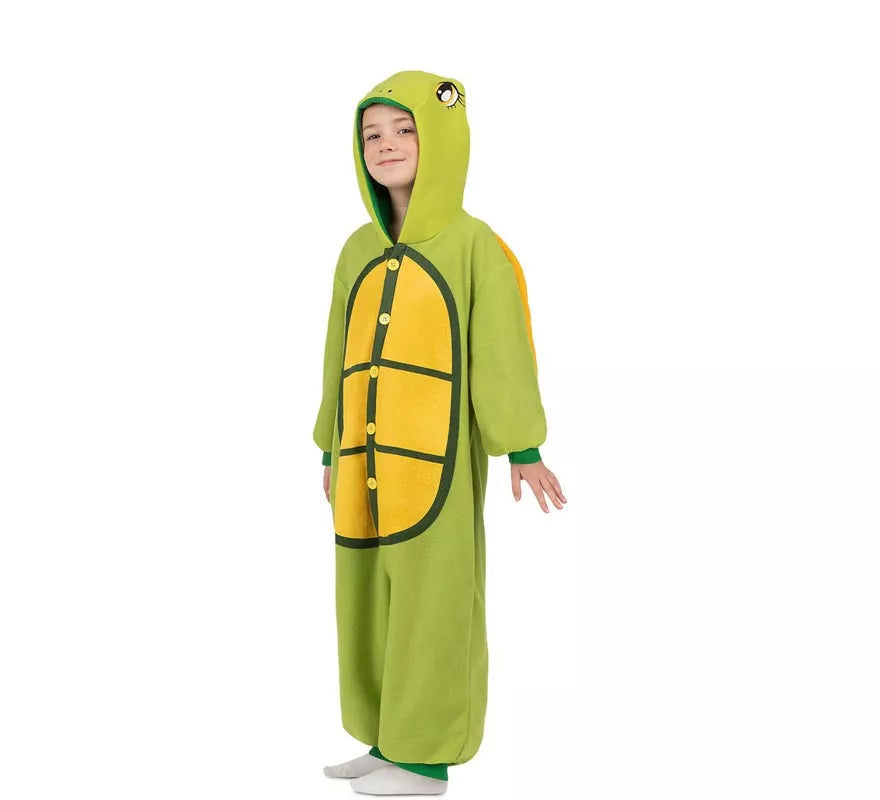 Disfraz o Pijama de Tortuga con capucha y cola para niños