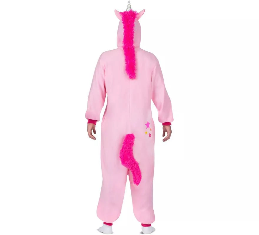Disfraz o Pijama de Unicornio rosa con capucha para adulto