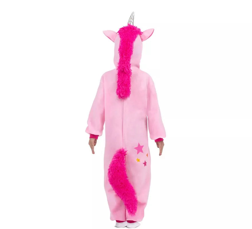 Disfraz o Pijama de Unicornio rosa con capucha para niños